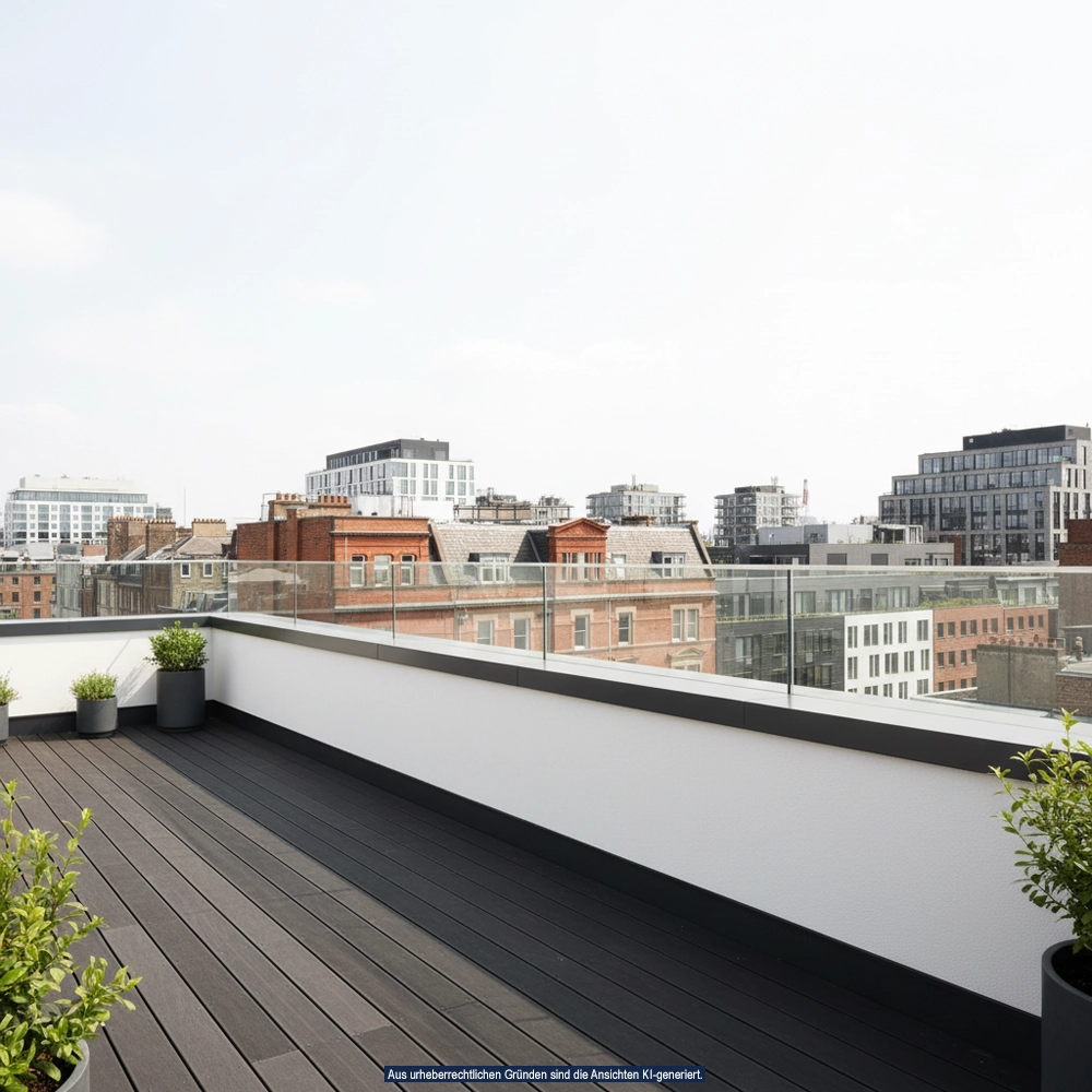 Balkon/Terrasse -Mauerabdeckungen aus Aluminium vom Meisterbetrieb Schreiber