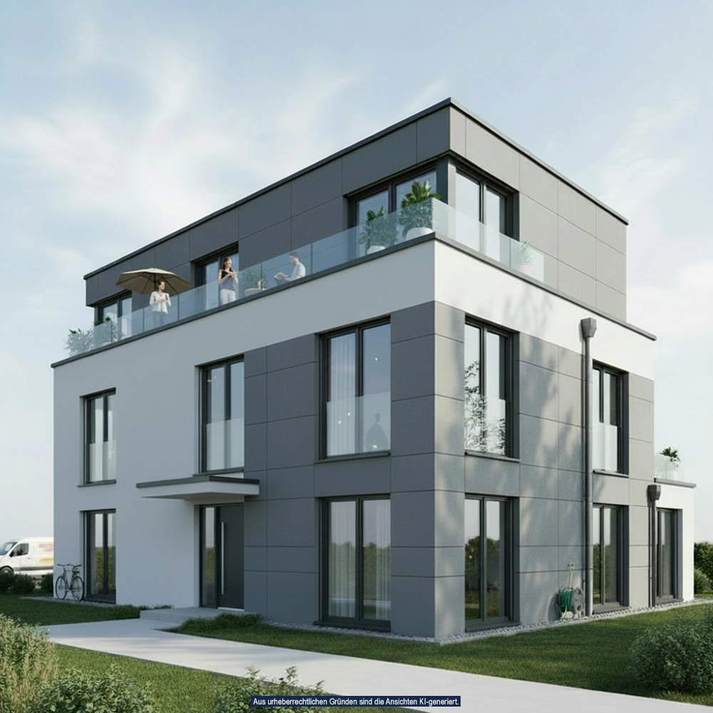 Komplettansicht: Mauerabdeckungen aus Aluminium vom Meisterbetrieb Schreiber
